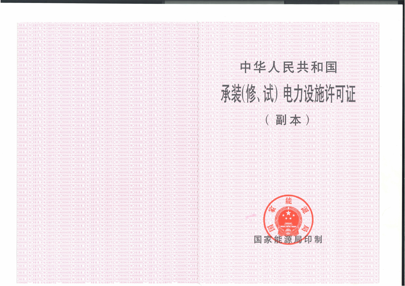 承裝（修、試）電力設施許可證